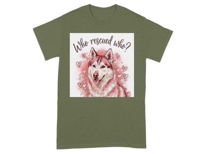 Who Rescued Who Husky Graphic T-Shirt product