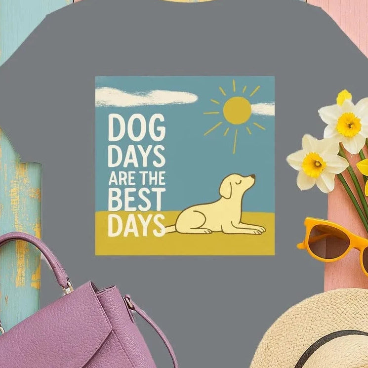 Dog Days Are The Best Days Yellow Lab T-Shirt Graphite Heather T-shirt