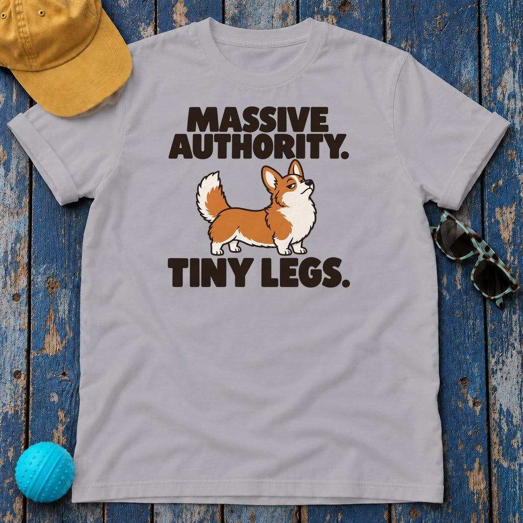 Massive Authority Tiny Legs Corgi T-Shirt — Athletic Heather