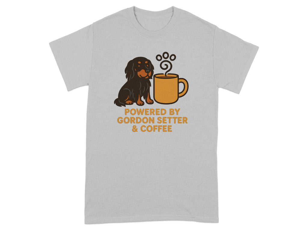 Gordon Setter and coffee graphic with text "POWERED BY GORDON SETTER & COFFEE".