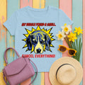 Cancel Everything Beagle Pop Art T-Shirt in Light Blue