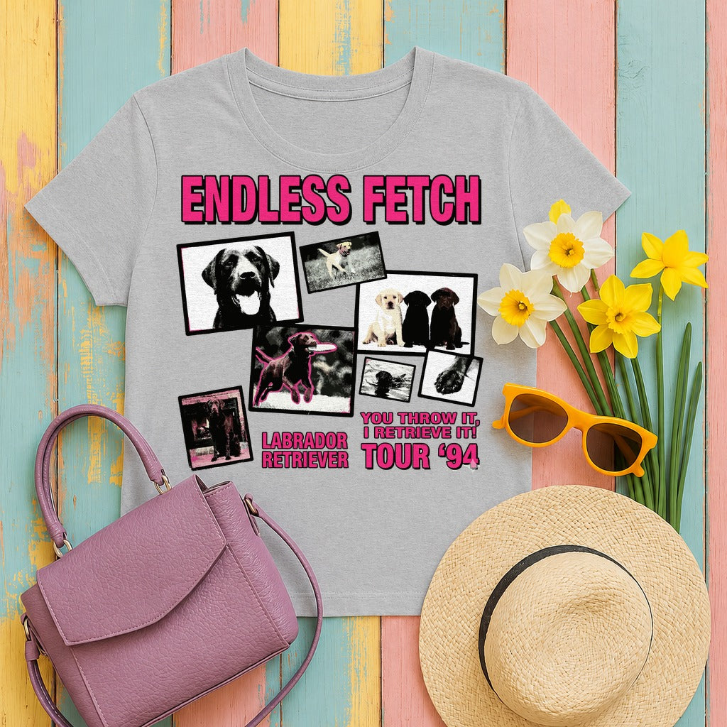 Endless Fetch Labrador Retriever Tour '94 Graphic T-Shirt in Sport Grey