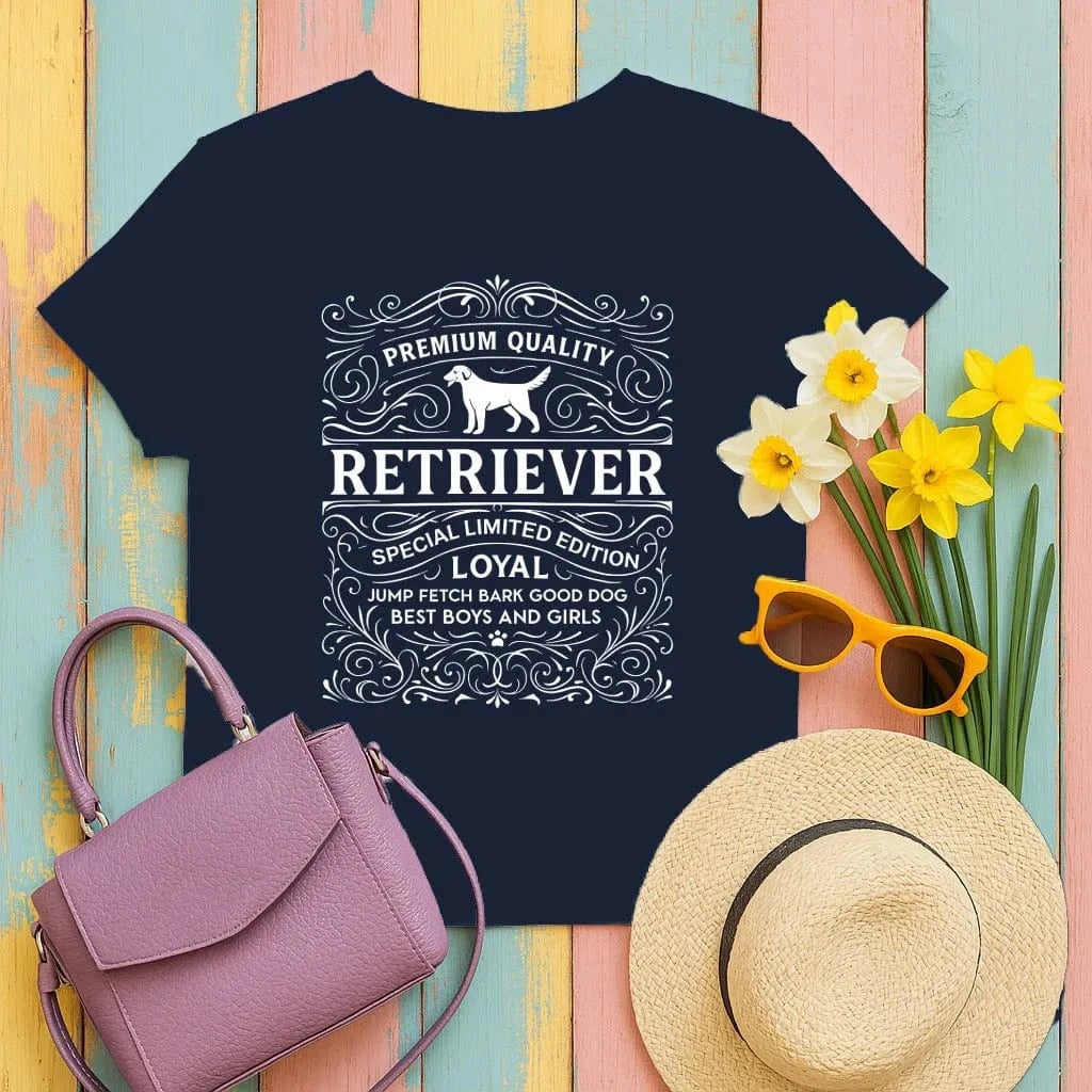 Premium Quality Retriever Loyal Special Edition T-Shirt Navy T-shirt