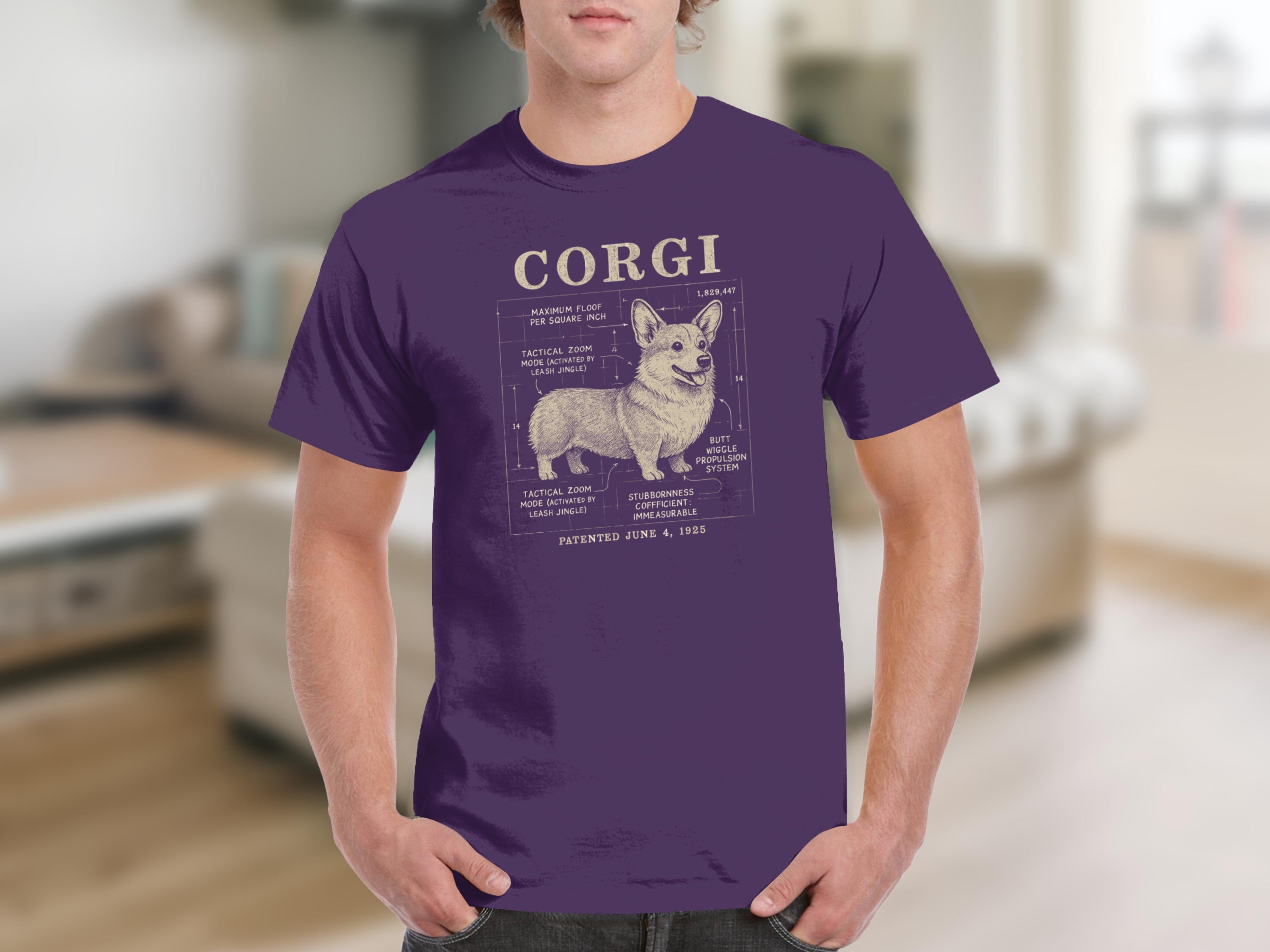 Corgi Tactical Blueprint Graphic Novelty Tee Product