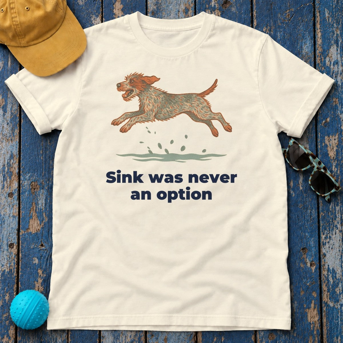 Wirehaired Pointing Griffon Sink Was Never An Option Tee in Natural
