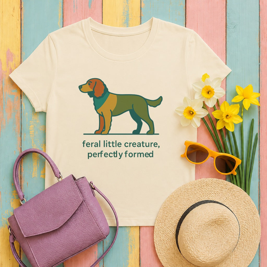 American Water Spaniel feral little creature tee flat lay