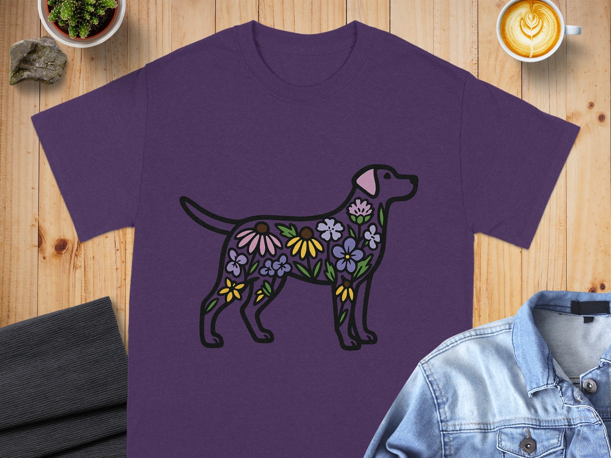 Floral Dog Graphic Design on Purple product