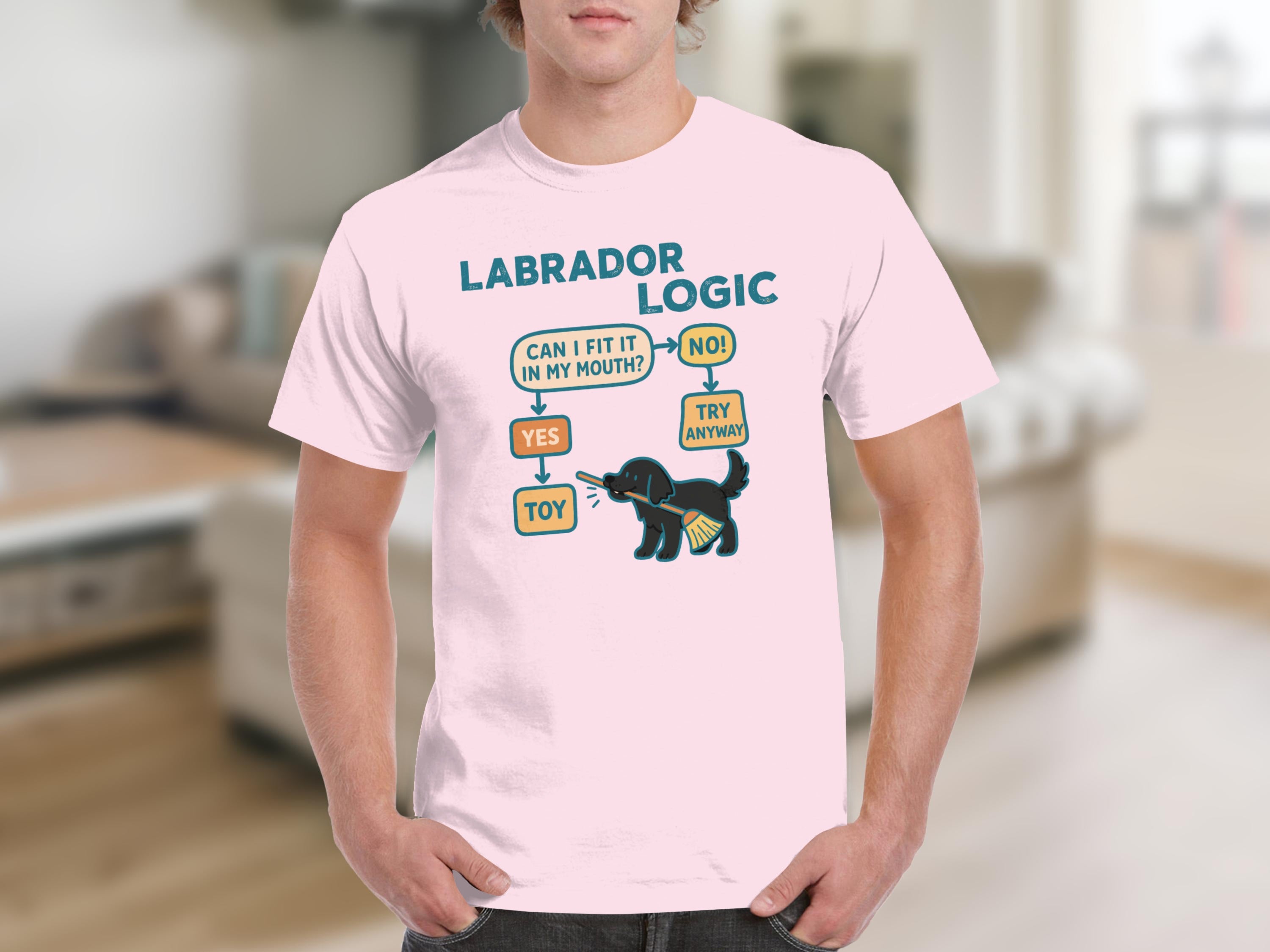 Labrador Logic flowchart: Can I fit it in my mouth? Yes, toy. No, try anyway.