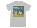 Schnauzer days are the best days graphic with a dog and sun.