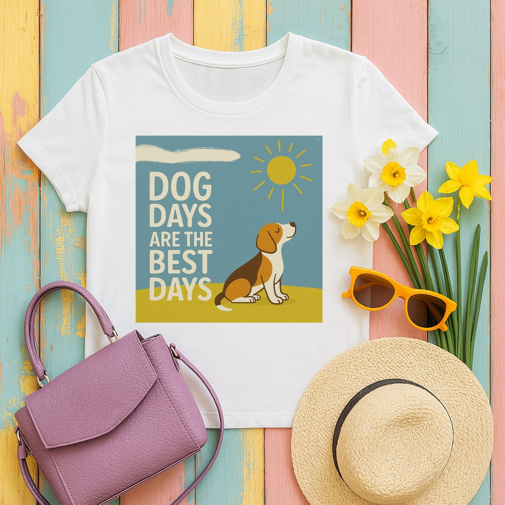 Dog Days Are The Best Days Beagle T-Shirt in White