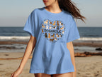Light blue t-shirt with a heart-shaped collage of dogs and "DOGAHOLIC" text.