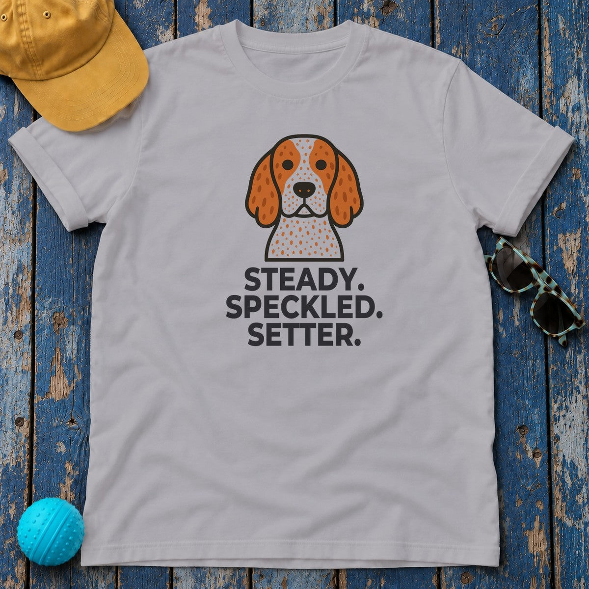 Steady. Speckled. Setter. English Setter T-Shirt in Athletic Heather