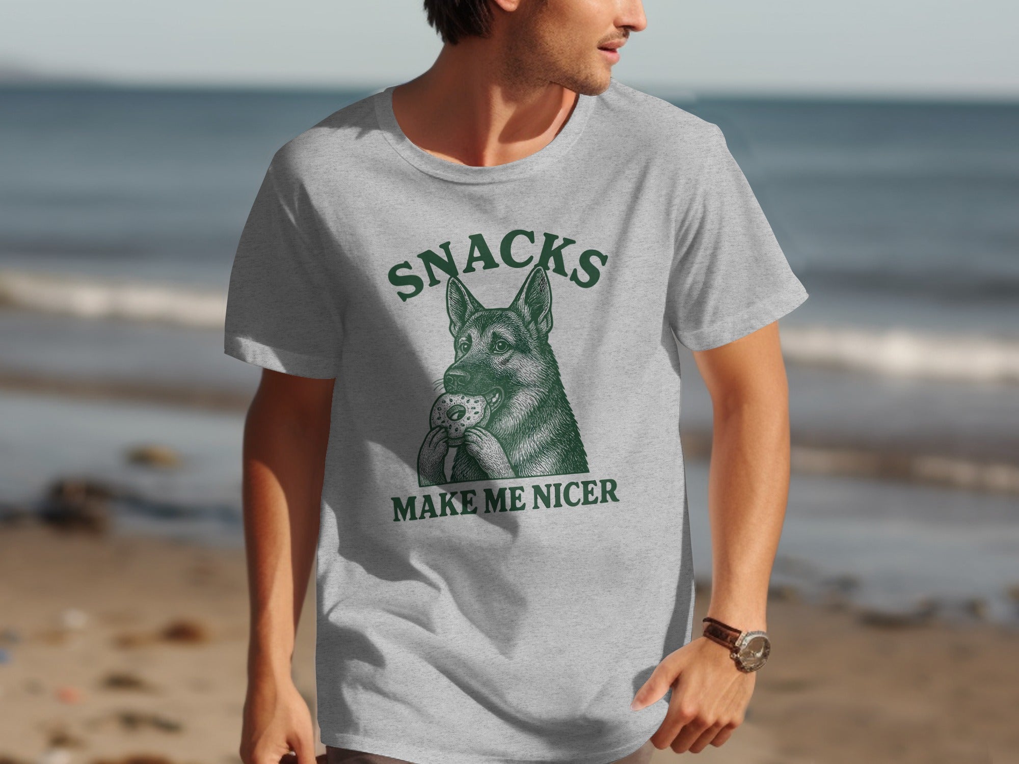 Snacks Make Me Nicer T-shirt for dog lovers