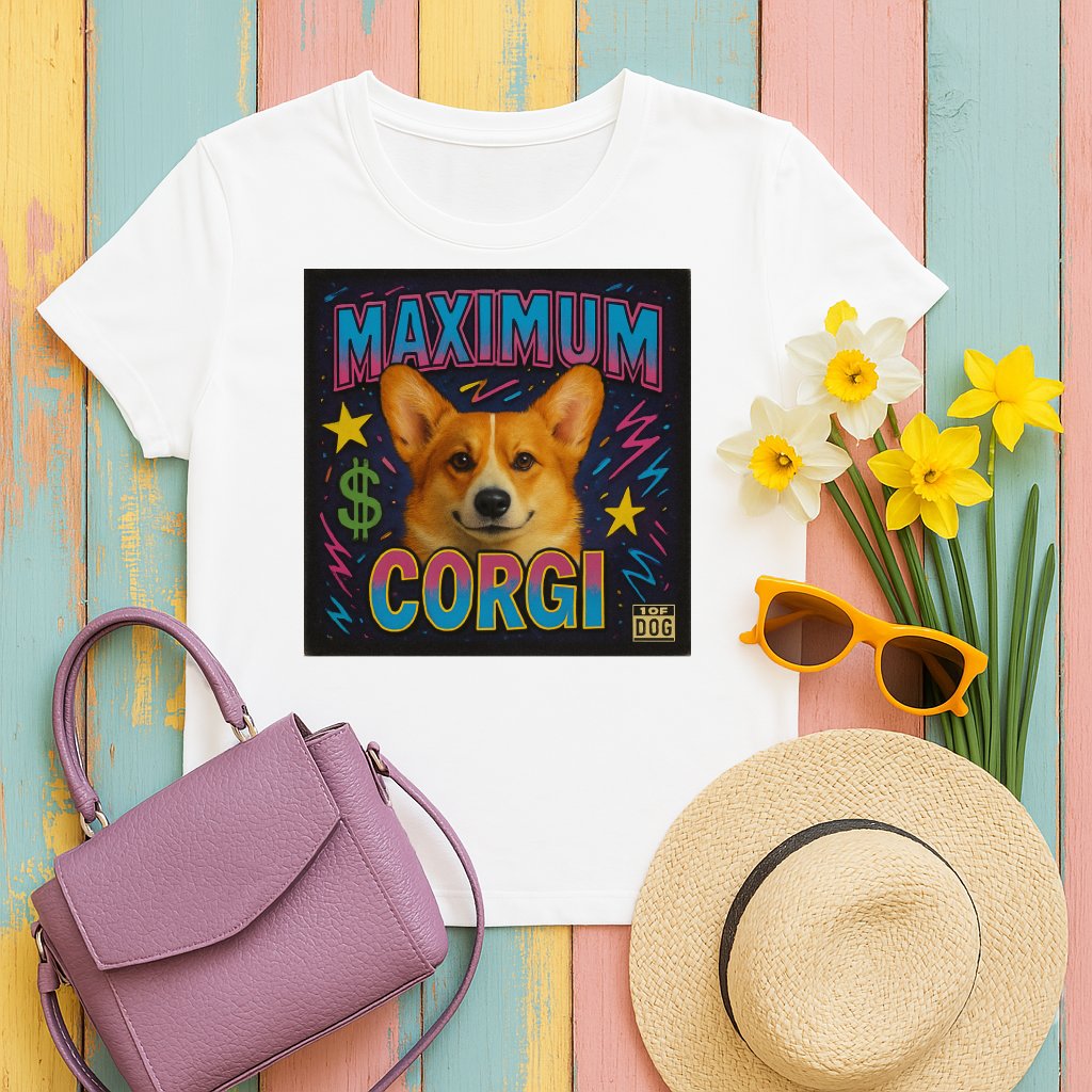 Maximum Corgi Graphic Print White T-shirt product
