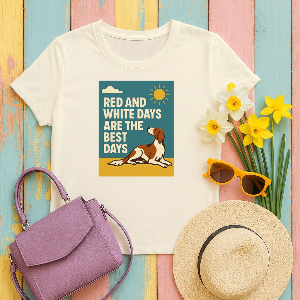 Irish Red and White Setter Days Are the Best Days Tee in Natural