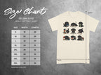 Gildan 5000 Heavy Cotton T-shirt size chart with widths and lengths in inches.