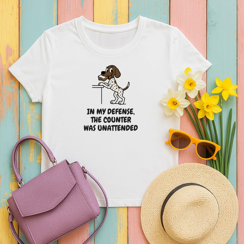 German Shorthaired Pointer Counter Was Unattended Tee in White