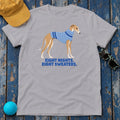 Eight Nights Eight Sweaters Blue Sweater Greyhound T-Shirt in Athletic Heather - flat lay