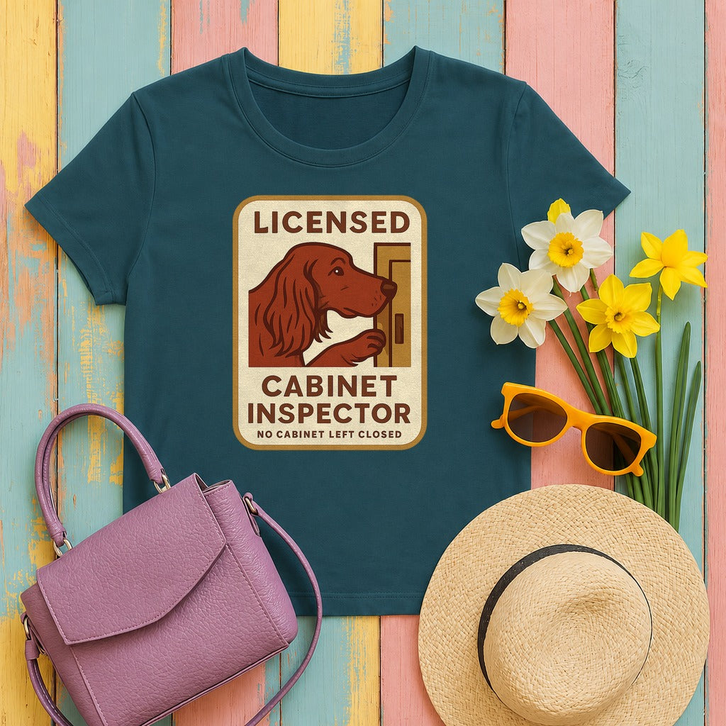 Irish Setter Licensed Cabinet Inspector T-shirt in Heather Deep Teal