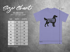 Gildan 5000 T-shirt size chart with width and length measurements in inches.
