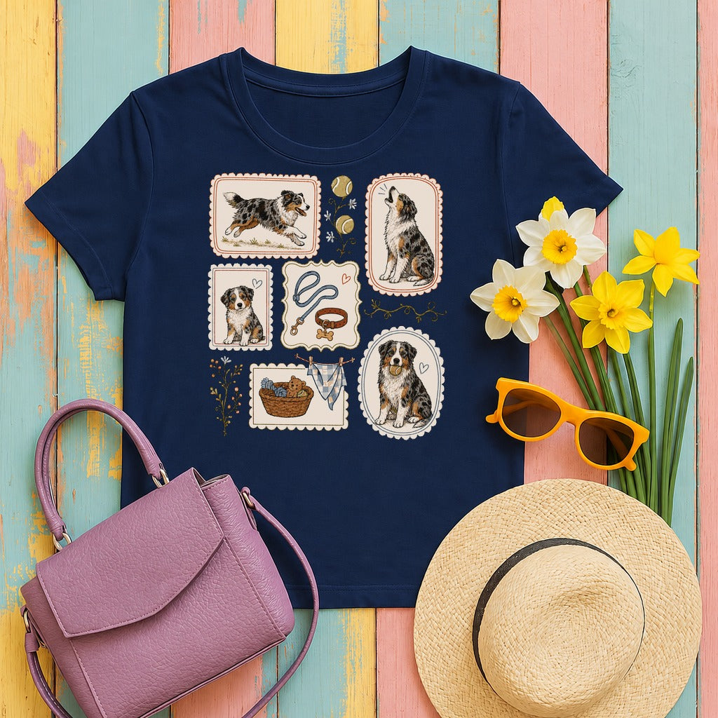 w2hero aussie-life-vintage-stamps-t-shirt tee flat lay hero v8