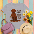 Chocolate Lab Half Dog Half Mud T-shirt in Athletic Heather