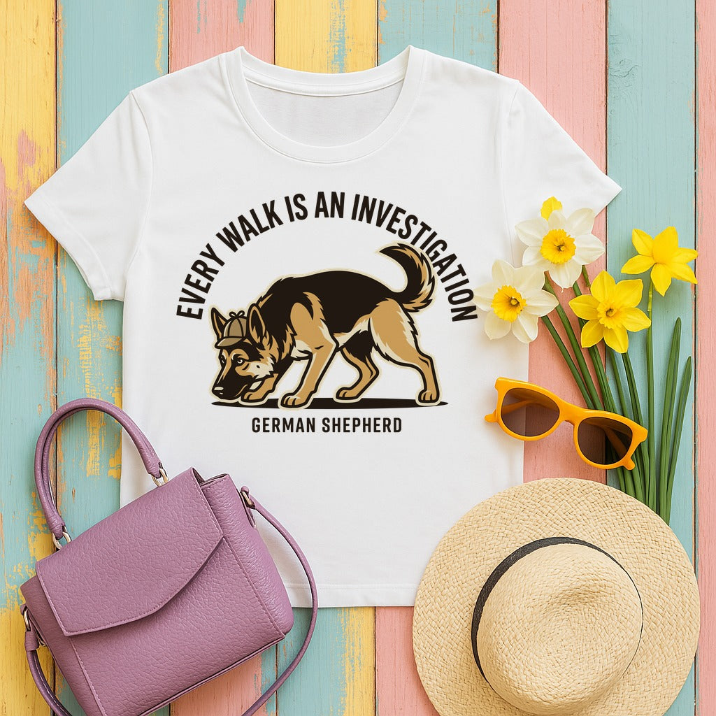 Investigator German Shepherd T-Shirt in White