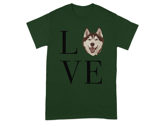 Husky Dog Love Graphic Tee Shirt Product