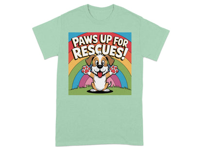 Paws Up for Rescues Cute Dog Design T-shirt product type