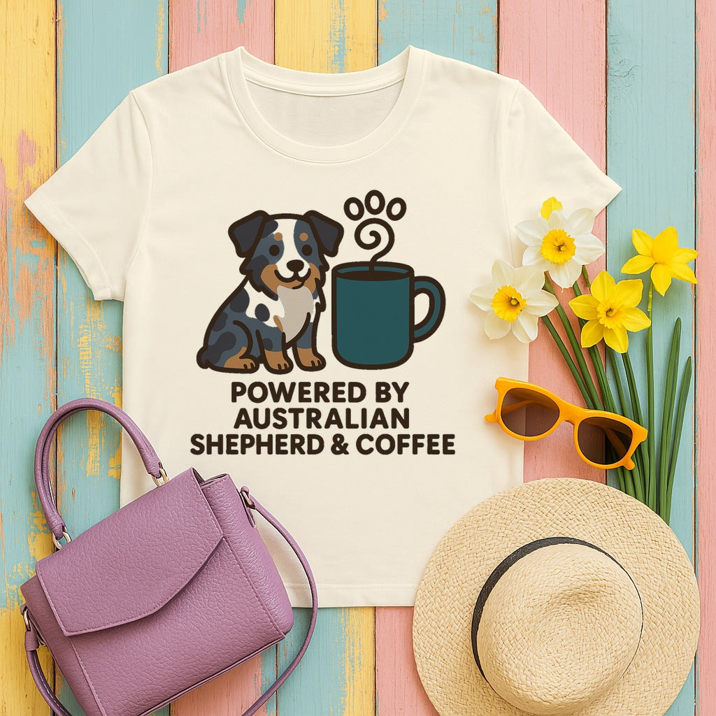 Powered By Aussie & Coffee T-Shirt in Natural