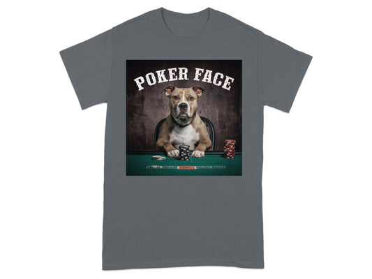 Funny Poker Face Dog Graphic T-Shirt product type