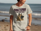T-shirt with German Shepherd graphic and "PERSONALLY RESPONSIBLE FOR EVERYTHING" text.