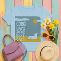 Corgi Days T-Shirt in Light Blue