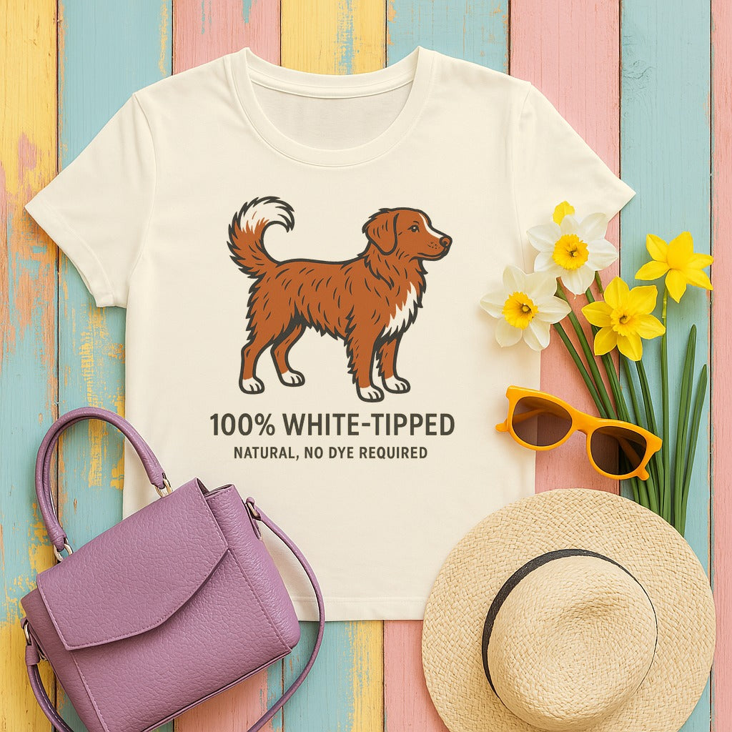 Nova Scotia Duck Tolling Retriever White-Tipped Tail T-shirt in Natural