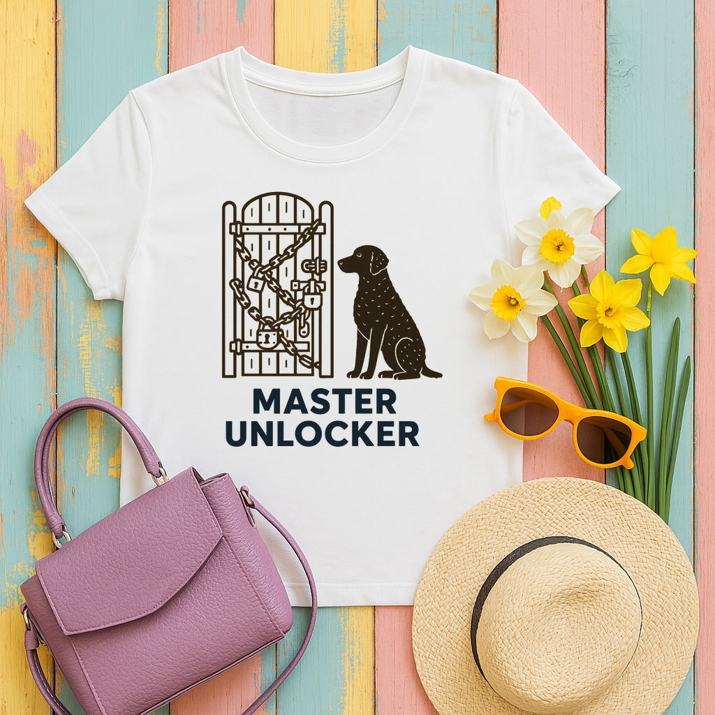 Curly-Coated Retriever Master Unlocker Tee in White