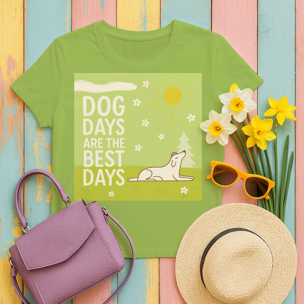 Dog Days Are The Best Days Spring T-Shirt in Kiwi