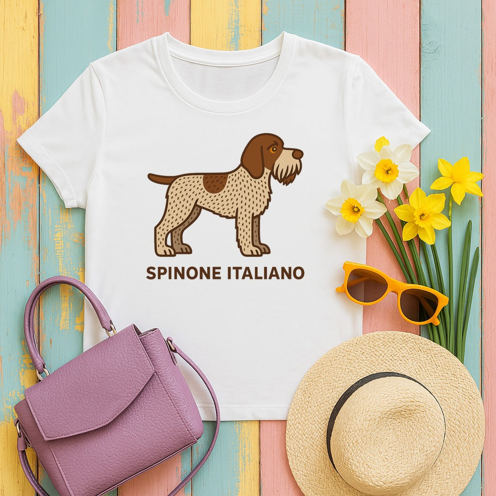 Spinone Italiano Breed Portrait Tee in White