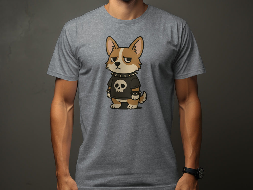 Cute Punk Rock Dog Graphic T-Shirt Retro Fashion Apparel