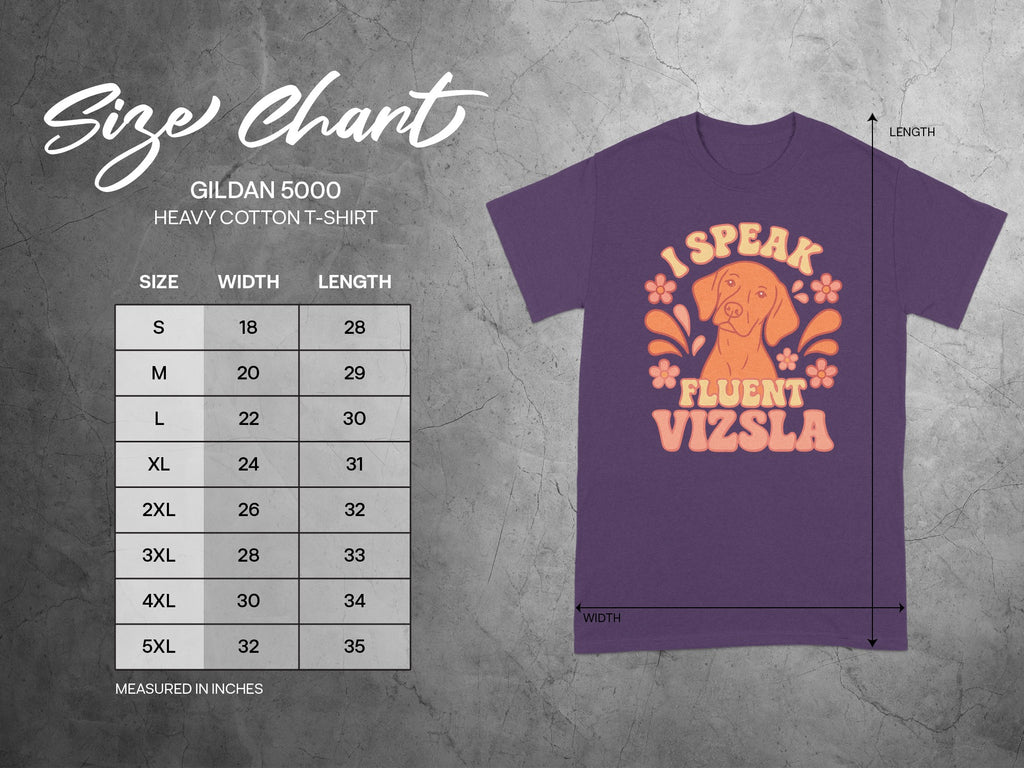 I Speak Fluent Vizsla Graphic T-Shirt for Dog Lovers