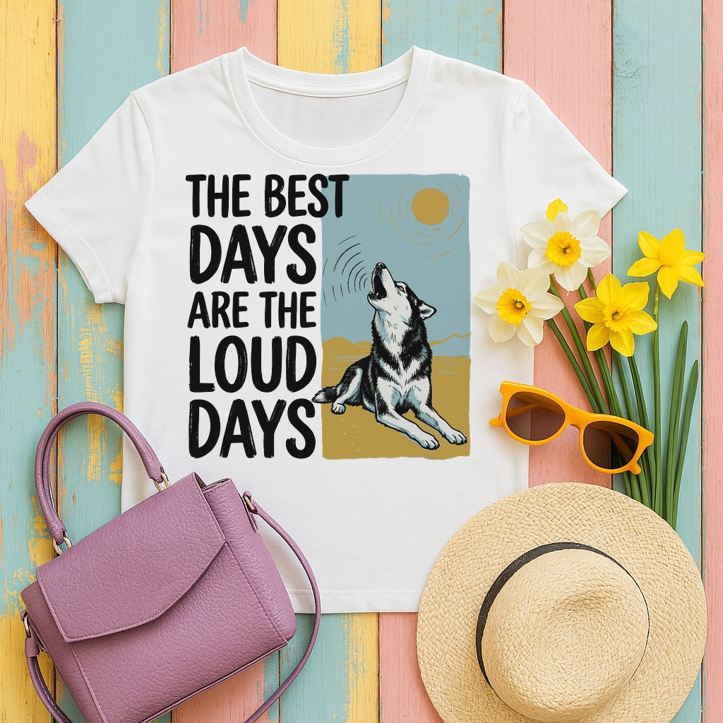 Loud Days Howling Husky t-shirt