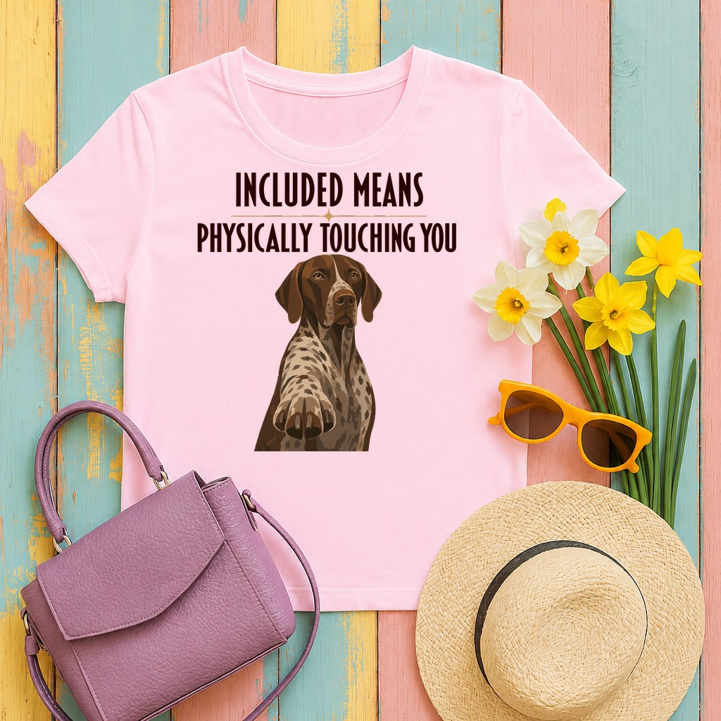 Included German Shorthaired Pointer T-Shirt in Light Pink