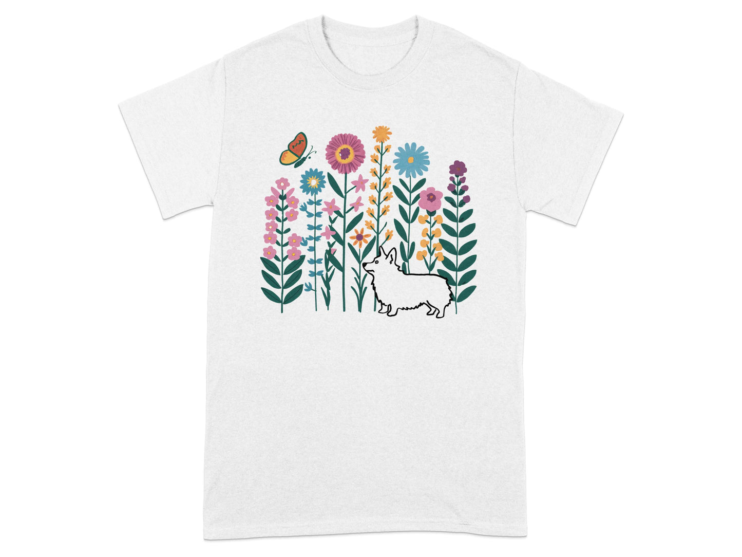 Floral Dog and Butterfly Graphic Tee product