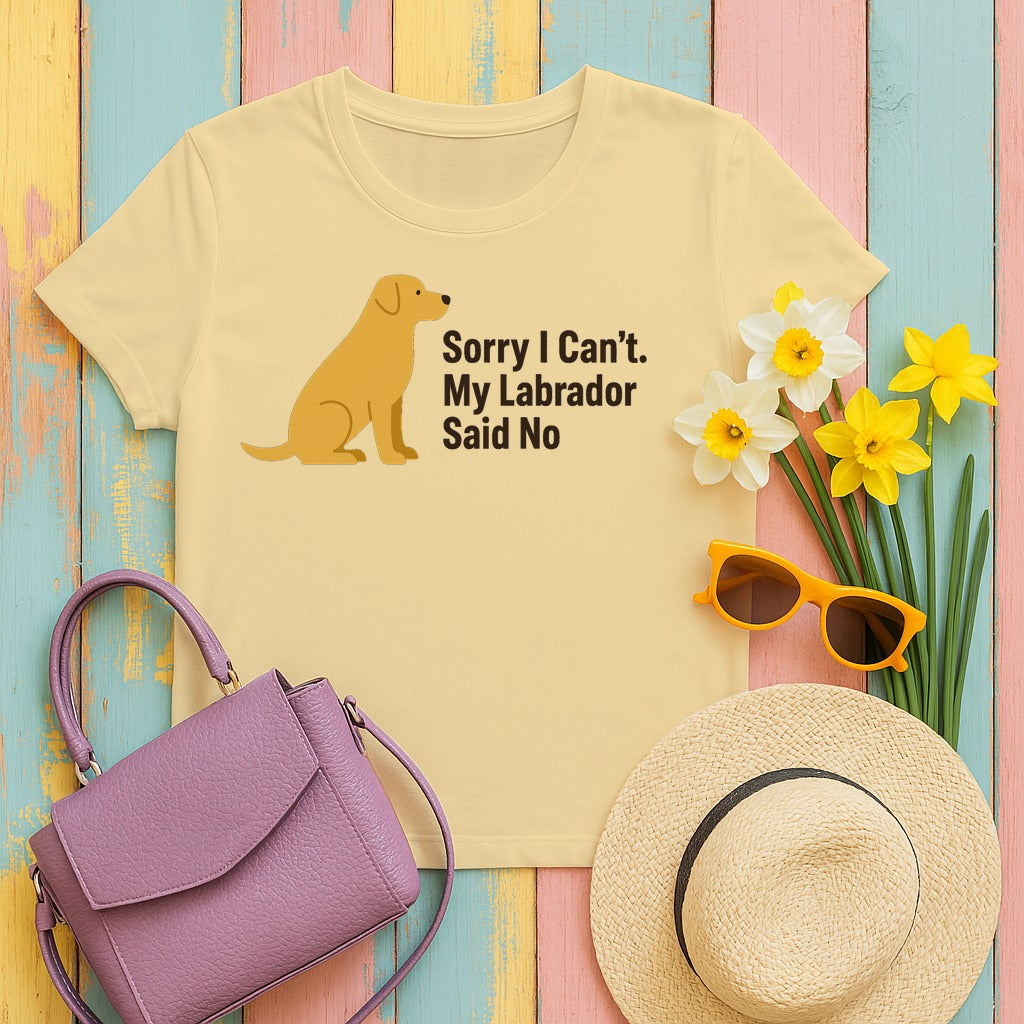 Sorry I Cant Yellow Labrador T-Shirt in Yellow Haze