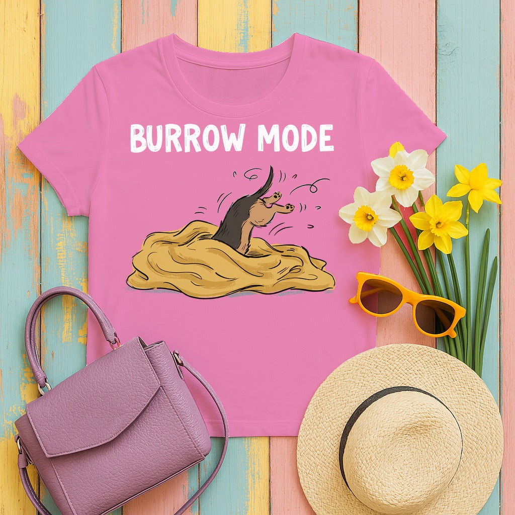 Dig This! Playful Dachshund Graphic T-Shirt in Azalea