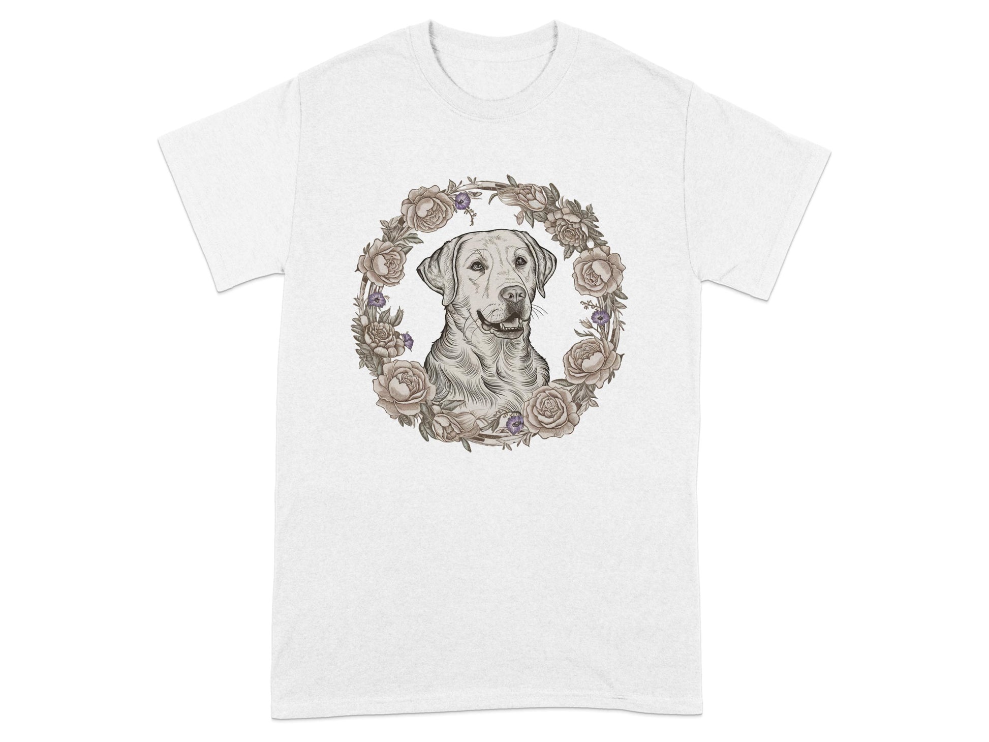 Dog Portrait with Floral Frame Design T-shirt product
