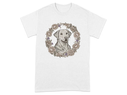 Dog Portrait with Floral Frame Design T-shirt product