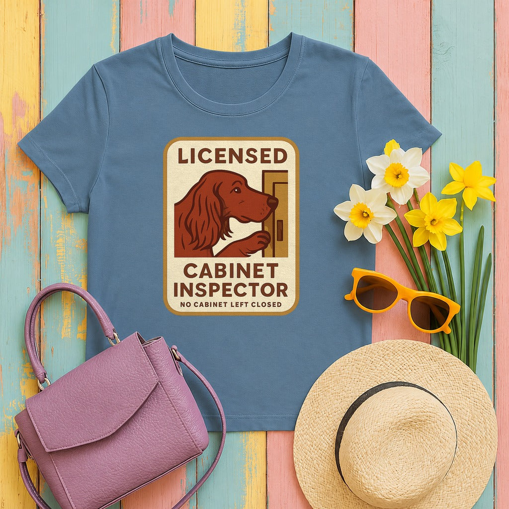 Irish Setter Licensed Cabinet Inspector T-shirt in Steel Blue