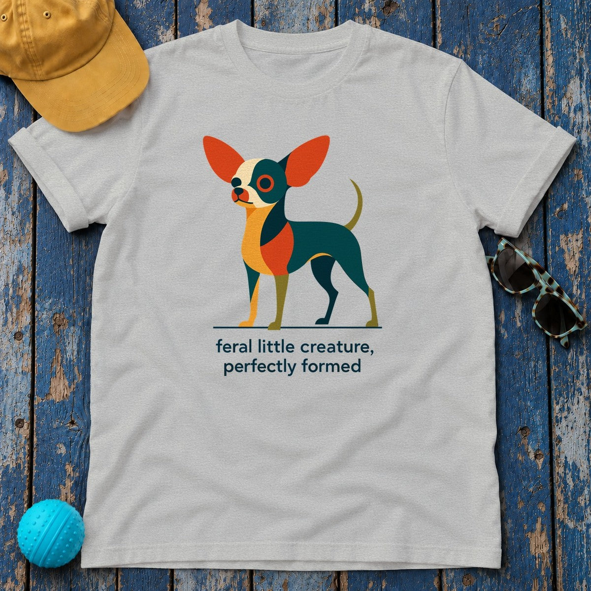 Feral Little Chihuahua T-Shirt in Sport Grey