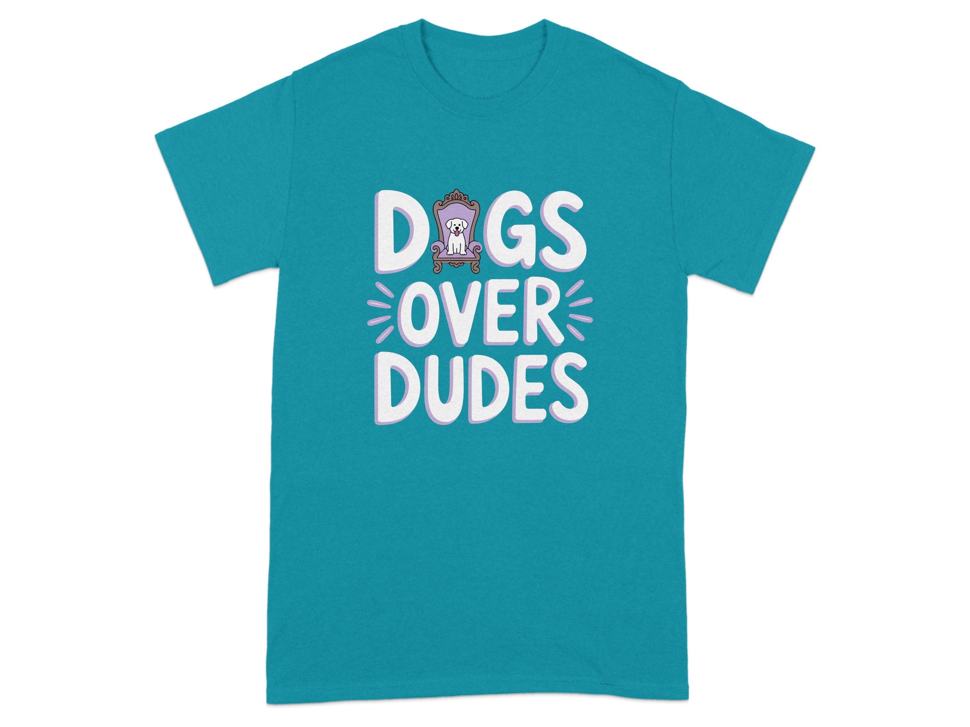 Dogs Over Dudes Graphic Teal Blue T-Shirt product type
