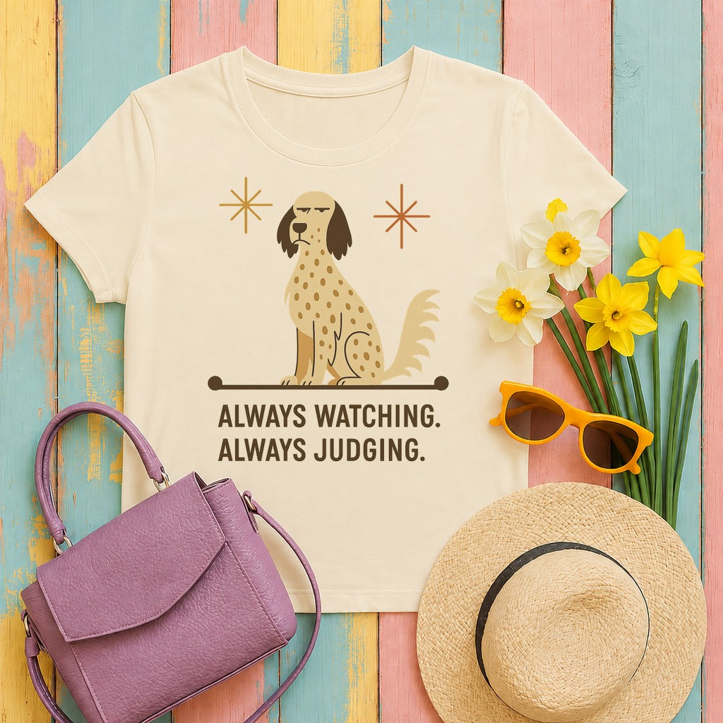 english setter mid-century-atomic-setter tee flat lay hero